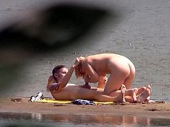 Slutty babe cock sucking her guy in nasty outdoor scene