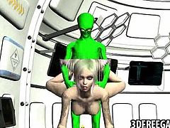 Busty 3D babe fucked by an alien