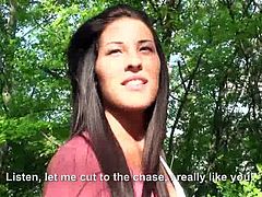 Asking some girls to undress is simpler than you´ve ever thought! Look at the funny part and don´t forget about the money part. Today a blonde chick met in the street showed her small tits to the camera. Watch now how another sexy bomb with long brown hair lets herself convinced to undress!