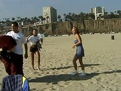 Jesse V, Sky Lopez and their friends are having fun at a beach. Then they go to the park, take their clothes off and jog there.