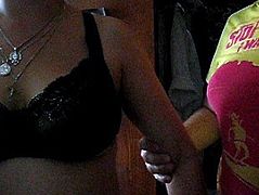 Touching her big tits and nipples 2