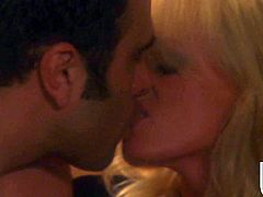 Watch this hardcore scene where the busty blonde Stormy Daniels is fucked by this guy after being eaten out and sucking his big cock.