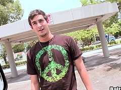 A nasty fuckin' dude takes a hard cock up his fuckin' ass in this gay sex scene right here, hit play and check it out right here!