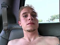 A horny fuckin' twink sucks on a hard cock and then gets it shoved balls deep into his tight fuckin' butthole, check it out right here!