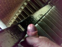 wank on a stairwell