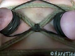 Checkout this hard bondage for poor slave Maggie Mead.See how she gets her all holes tortured in this video, and her tits are tied hard too.Bunch of dildos, electrodes, spanking, whipping and hard ass toying.
