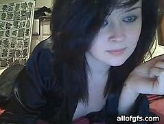 Bonny black haired wench dressed in some sexy black stockings and was going to play with her hot blooded pussy in front camera. Look at that torrid webcam bitch in All Of Gfs sex clip!