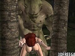 3D elf gets fucked by an ogre