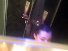 Girl torments her friend in the shower