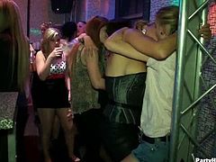 Party Hardcore brings you a hell of a free porn video where you can see how this alluring and drunk brunette gets banged during a hot sex party while assuming very naughty poses.