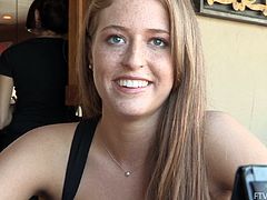 A lovely girl in a black dress walks in the street. Kiera loves to do some nasty things. So, she plays with her pussy and walks naked in a public place.