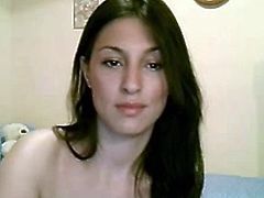 Those shaking boobs are simply astounding during brunette babe's sensual solo webcam performance