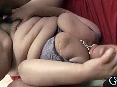 Garanny brings you a hell of a free porn video where you can see how a wild and chubby mature gets banged from both ends into a breathtaking explosion of pleasure.