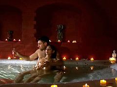Erotic couple is having awesome sex in the bath