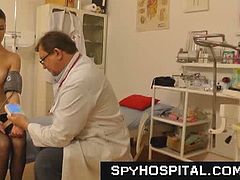 Aged gyno doctor sets up a hidden camera in his gynecology exam room, hot female patients are examined on gyno-chair.
Everything is secretly videotaped with a doctor's spy cam! Download hidden cam footages exclusively only at SpyHospital.com