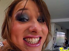 Abigale is a teen who gets fucked extremely rough with a fucking machine and with cock. She takes it like a real champ even if this guy bangs her like she was never fucked before.