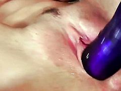 Monicca gets nude and fucks herself with toy