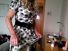 Daniella in satin and the butt plug