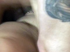 Horny and sexy tattooed brunette with nice ass gets drilled hard