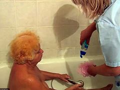 Take a look at this hot scene where these horny grannies share this guy's hard cock in a threesome that leaves them out of breath.