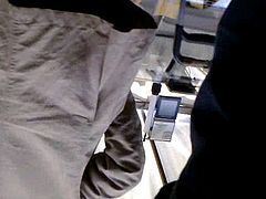 Upskirt caught in a market - white panty