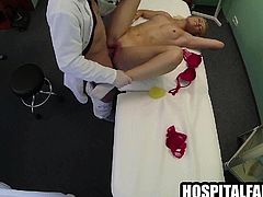 Petite blonde patient gets fucked by her doctor