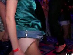 Checkout these very drunk teenage chicks fucking and sucking in a sex party at a club. Steamy white hoes in seductive outfits and stockings tongue fuck each other's cunts and give blowjob to kinky dudes in sizzling hot group sex.