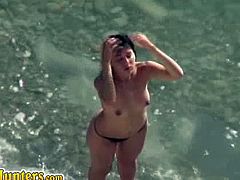 Guys goes in the beach and have a hidden camera on their pockets. They started seeing topless chicks on the place and immediately caught it on cam. They love these nudes especially milfs with huge breasts.