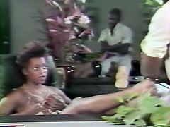 Curly haired black bitch with big titties got her wet chocolate pussy attacked in mish and doggy positions by staff cock of her lover. Enjoy that hard fuck in The Classic Porn sex video!