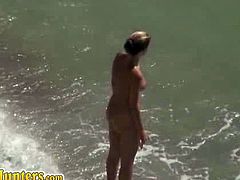 These sexy women are not ashamed to show their nude bodies at the beach. They are confident with their sexuality and freely enjoy the sunlight and the sea water.