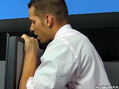 My Gay Boss brings you a hell of a free porn video where you can see how the horny gay studs Bryan Slater and Shane Frost fuck hard at the office til they cum.