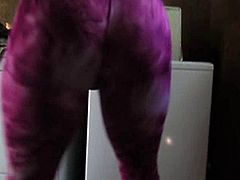 Ass Shaking In Purple Spandex