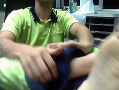 Straight guys feet on webcam #71