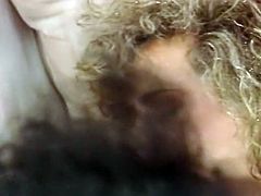 Light and curly haired filthy hottie rests on sofa with legs spread apart and watches her kinky brunette kooky eating her flaccid wet kitty. Have a look at that dirty lesbo sex in The Classic Porn sex video!