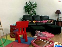 Pretty hot redheaded babysitter Riley Shy is speaking with her boss. He wanted to fuck her long time and it is all about to become reality!