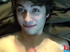 Tasty Twink brings you a hell of a free porn video where you can see how this sexy twink sucks cock pov style and masturbates while assuming some very hot poses.