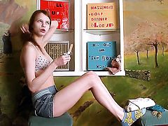 Pretty honey has some time to stroke her vagina