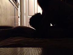 Nighttime titty sucking sex