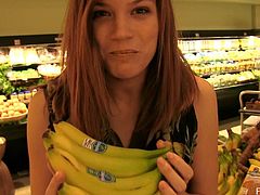Watch these naughty teens shopping for food in the supermarket and showing off their sexy bodies out in public where someone might seem them.