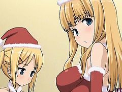 Blonde hentai santa girl gets fucked