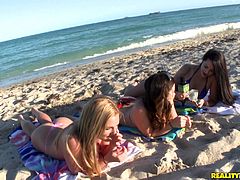 Witness this new episode of Money Talks where two brunettes goes hardcore with a guy after some other chick have fun at the beach.