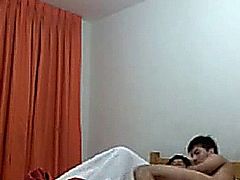 Teen couple in homemade sex video.
