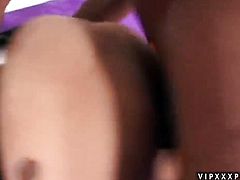 Chocolate Stacey Sweet screams from endless orgasms after taking guys throbbing ram rod in her bush