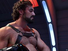Don't imagine that in the future there won't be gay bondage sex, actually, things can get even more interesting. For example take Lucas over here. He experiences the skills of a bound god mixed with technology and a deep hard fuck. The bound god probes his ass and then drills it with his dick as Lucas stays tied