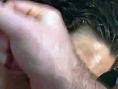 A lovely amateur teen girlfriend homemade blowjob and titjob ending with huge facial cumshot !
