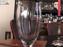 This hot horny german Milf wants to in her pussy bad! She is so wet that she pushes her panties aside and slides it in!!