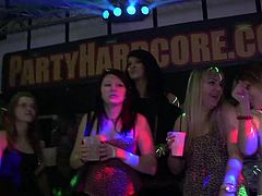 Fine looking cowgirl with natural tits getting drunk while dancing nicely at the club party in an amateur reality shoot indoors
