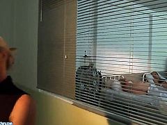 Blonde Safira White with huge knockers loves the way Kathia Nobili rubs her beaver
