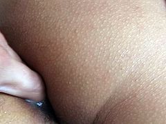 Marvelous babes with fake tits displaying her hot ass before giving massive dick blowjob and getting feasted hardcore doggystyle
