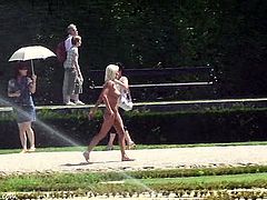 Hot blonde babe vanessa naked on public streets